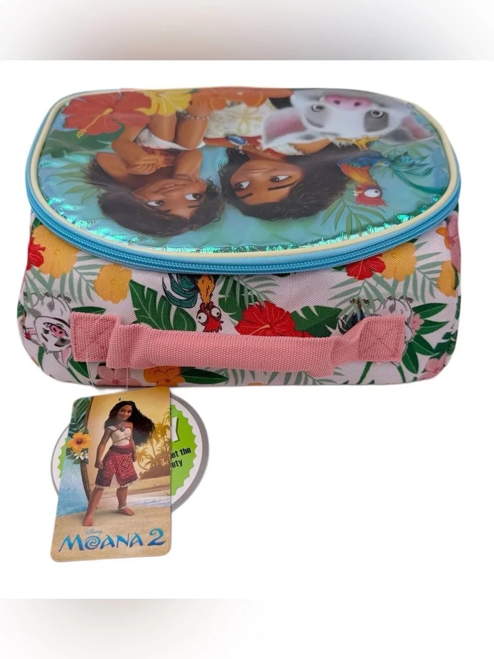 Disney Moana 2 Kids Lunch Box Insulated Tote Bag Floral Tropical Pua Hei Hei NWT